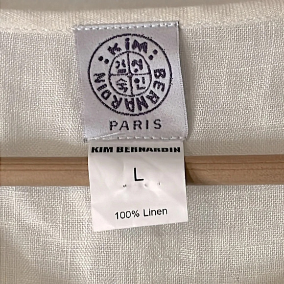 Kim Bernardin Paris Gray to White Striped Ombre Tie Back Slit Sleeve Dress Sz L - Picture 3 of 8